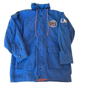 Detroit Tigers VINTAGE MLB Jacket Blue Orange Hooded Coat Boys Large/Women's XS‎